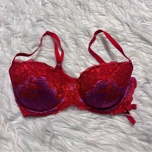 Savage X Fenty Red and Purple Lace Underwire Bra